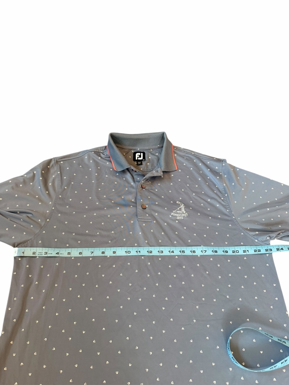 FootJoy Push Play Print Lisle Knit Collar Golf Polo Graphite/White Mens Large - Picture 8 of 9